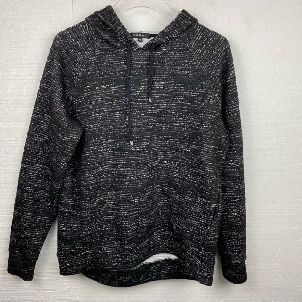Koral Sweater XS Womens Gray Black Thumbholes Pock
